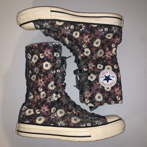 Size 5 - Converse Chuck Taylor All Star Floral Flower Design Tall Sneakers Boots
